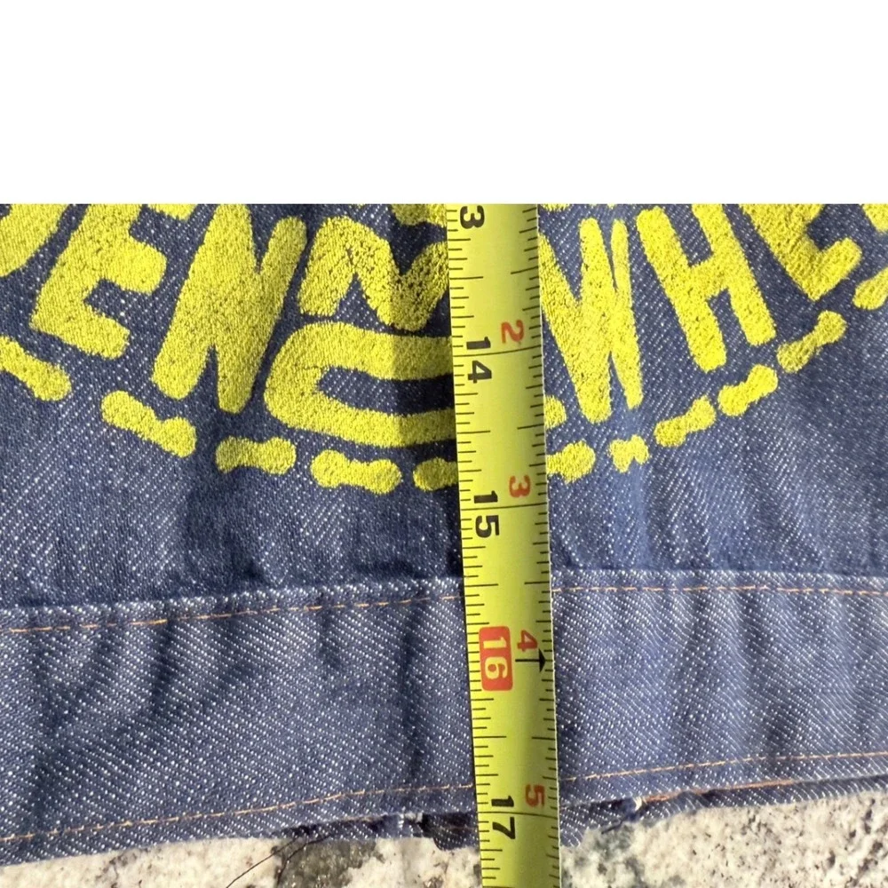 Boys Sears Golden Wheels Denim Jacket Blue Size 12 Graphic Print Trucker‎